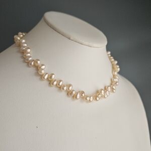 Genuine Pink Pearl Vintage Necklace Freshwater Top Drilled Beaded 15.5-inch